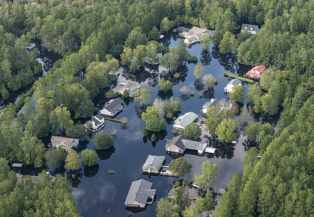 Floods in South Carolina, USA, after a hurricane