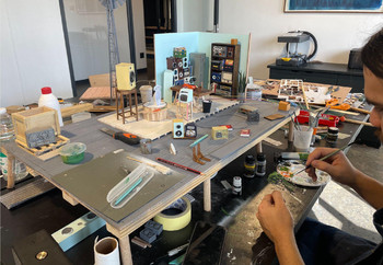 The set up for the animation is being constructed