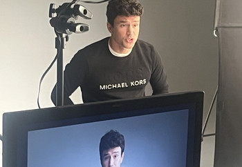 Creator Will Moncada on set at Pollution Studios shoot