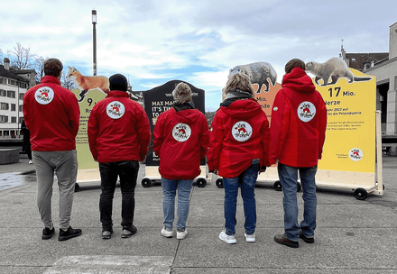 FOUR PAWS Switzerland team at a fur action in Switzerland